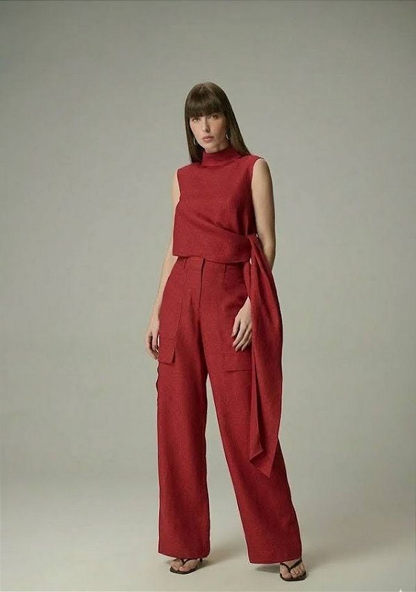 Calça Utilitária 100% Linho 613 Oficial