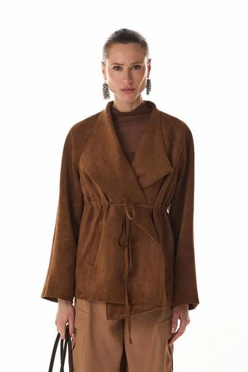 Casaco Suede Caramelo Fleche D'Or Feminino