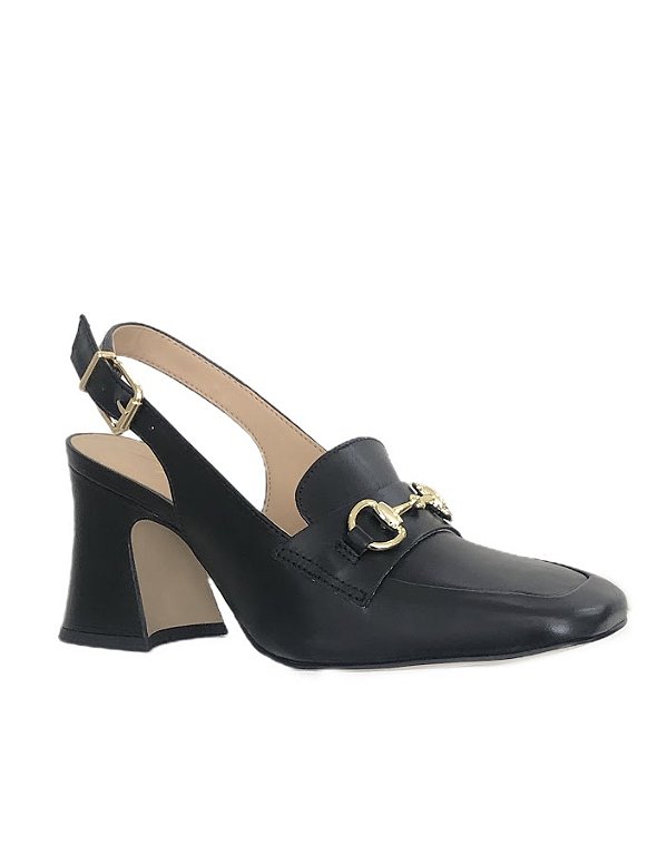 Scarpin Slingback de Salto Bloco Médio com Bridão Luiza Barcelos