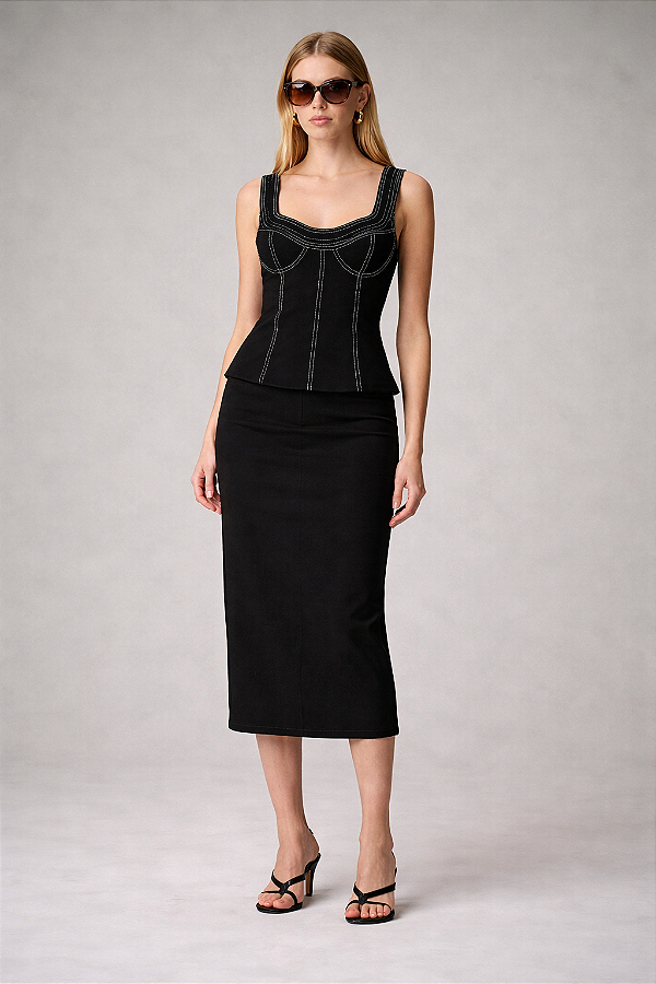 Saia Lápis Sarja 100% Algodão 613 Oficial