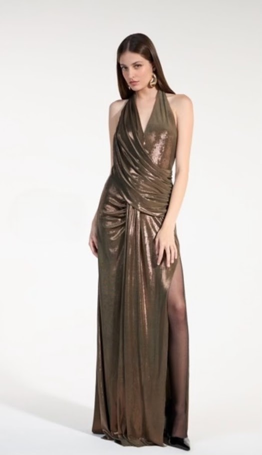 Vestido Longo Festa Drapeado Glow Skazi