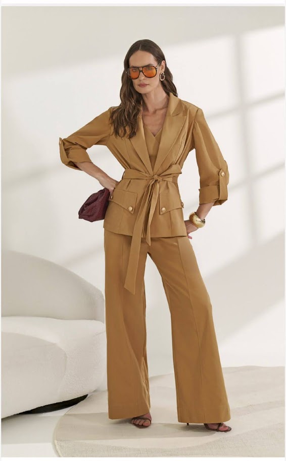 Conjunto Feminino Turim Alfaiataria Caramelo