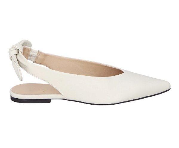 Sapatilha Slingback em Couro com Laço Luiza Barcelos