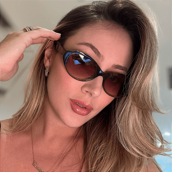 Óculos Oval Tartaruga Degradê Ac Brazil
