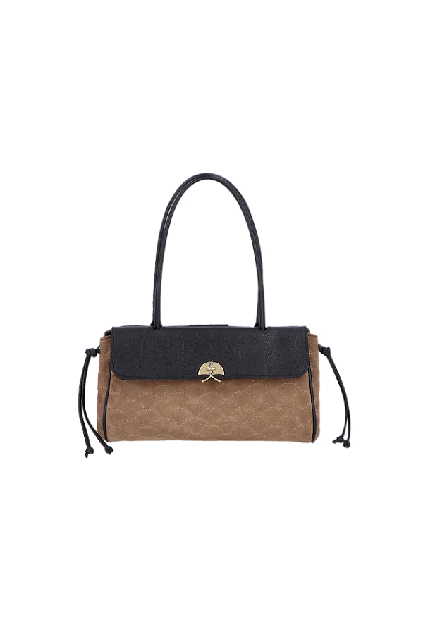 Bolsa Média em Couro com Bordado Luiza Barcelos