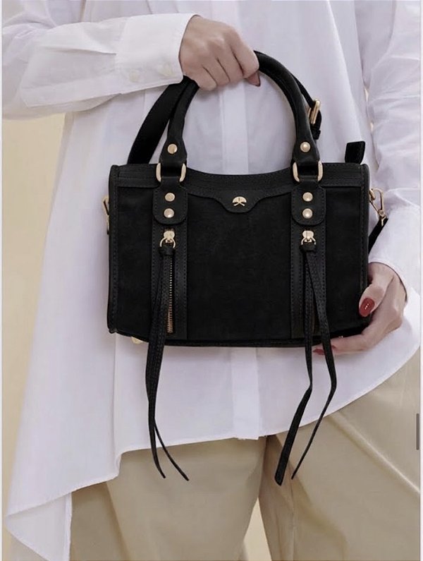 Bolsa Pequena em Couro Zíperes Luiza Barcelos