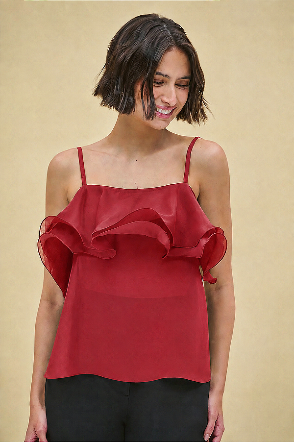 Blusa Feminina de Organza com Camadas 613 Oficial