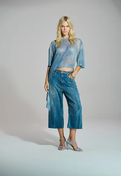 Bermuda Feminina Maxi Cinto Denim Estonada