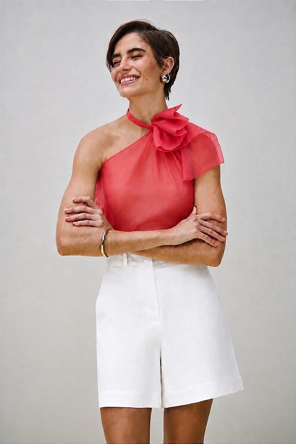 Blusa Organza com Detalhe laço 613 Oficial