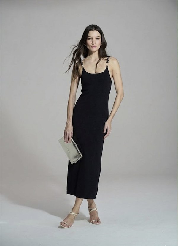 Vestido de Alças de Metal Caos Moda