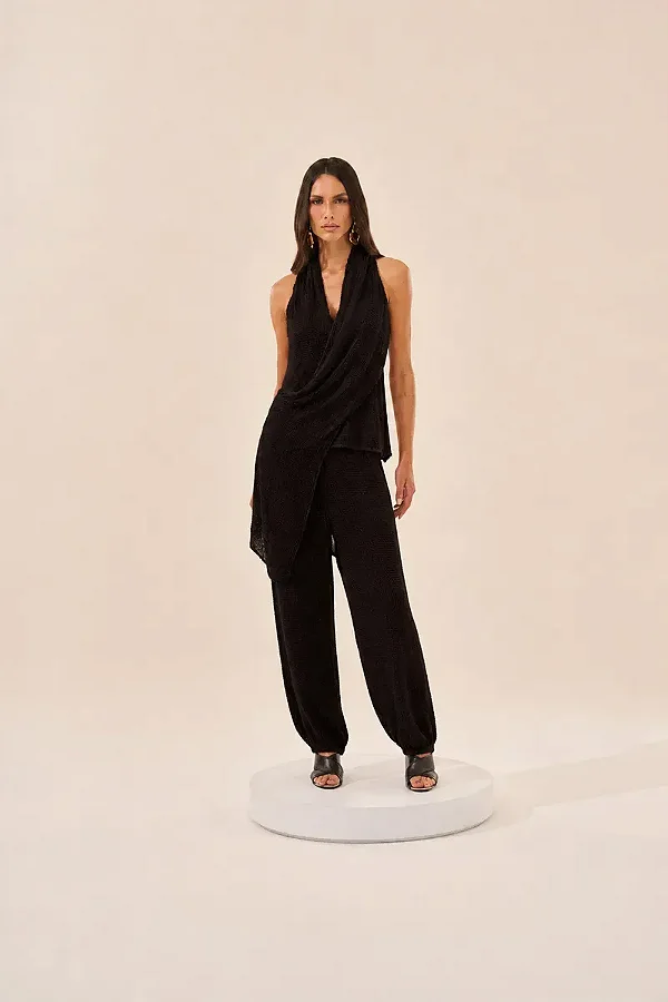 Conjunto Feminino Trama Barra Aladim Preto Skunk Brasil