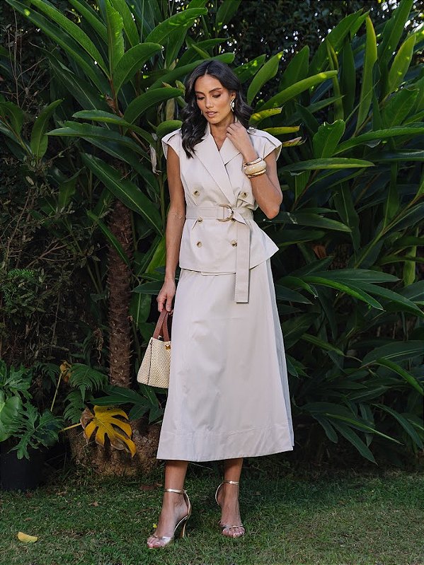 Conjunto Alfaiataria Saia e Blusa Annie Pestana