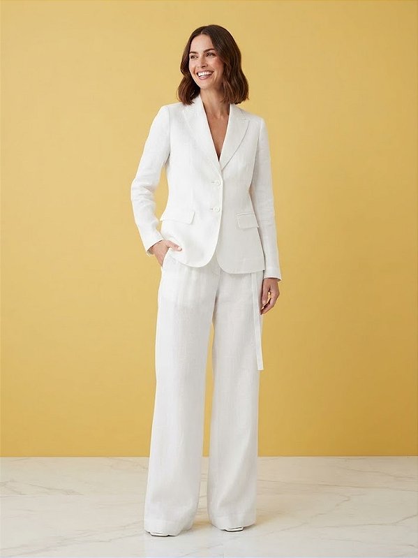 Calça Feminina 100% Linho Pantalona 613 Oficial
