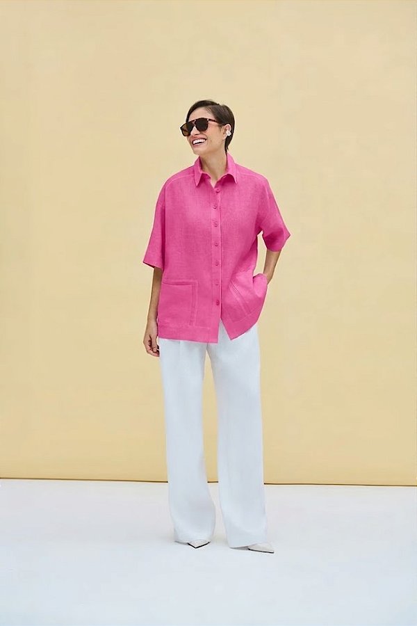 Camisa 100% Linho Manga Curta 613 Oficial