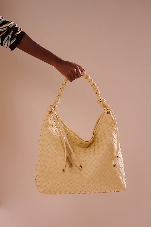 Bolsa Grande em Couro Tressê Luiza Barcelos