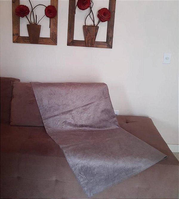 Manta para sofá em tecido sued amassado 1,30x1,78 cm - Rosinha Cortinas