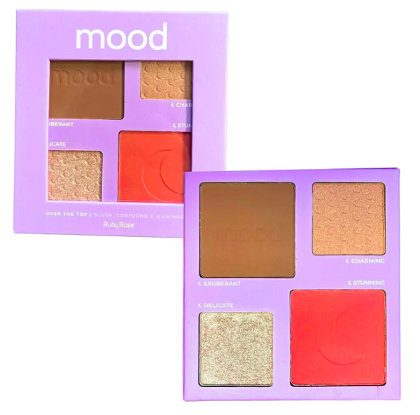 Paleta Blush, Contorno e Iluminador Over The Top Mood- Ruby Rose