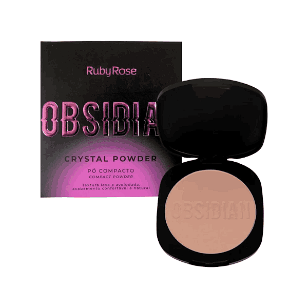 Pó Compacto Ruby Rose Obsidian Crystal Powder PC05 9,6g