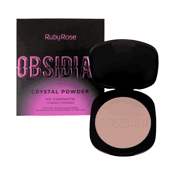 Pó Compacto Ruby Rose Obsidian Crystal Powder PC20 9,6g