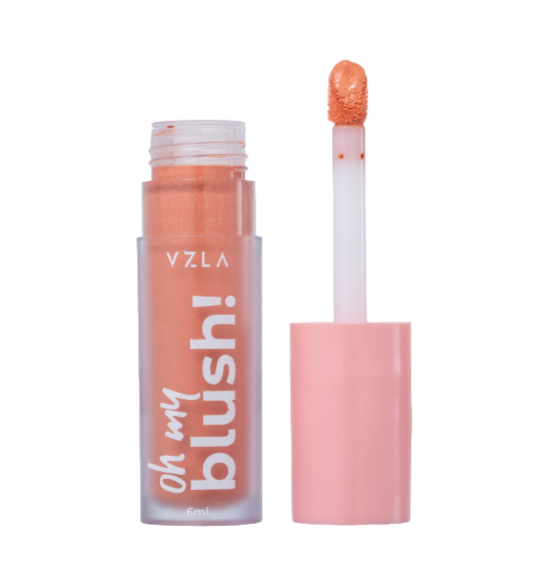 Vizzela Cosméticos Oh My Blush! Cor 02 Peach Glow - Blush Líquido 6ml