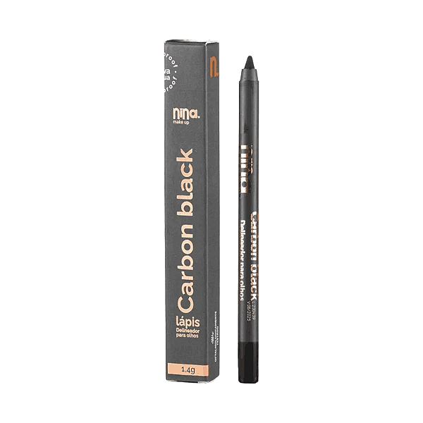 Lápis Delineador para Olhos Carbon Black - Nina Makeup