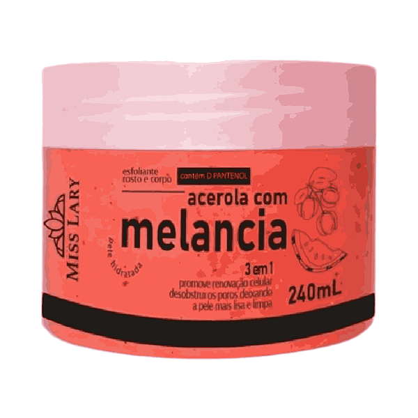 Esfoliante Corpo e Rosto Acerola com Melancia - Miss Lary 240ml
