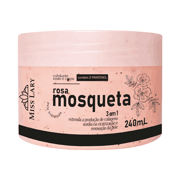 Esfoliante Corpo e Rosto Rosa Mosqueta - Miss Lary 240ml