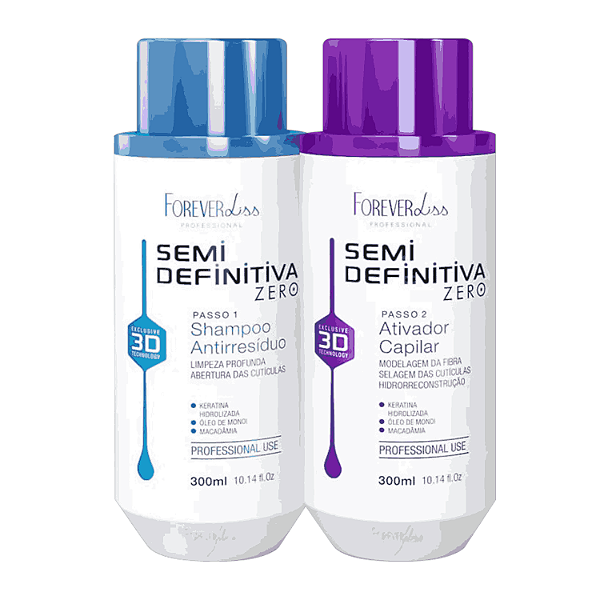 Kit Forever Liss Escova Semi Definitiva 3D (2 Produtos)