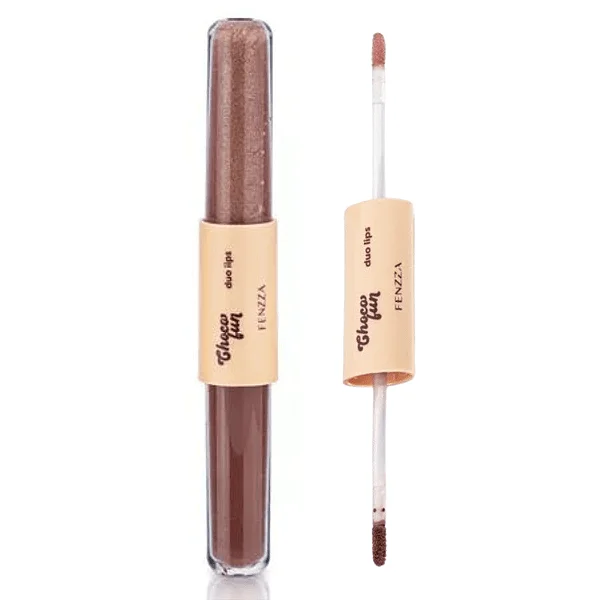 Duo Lips Batom + Gloss Choco Fun (COR Brigadeiro) - Fenzza
