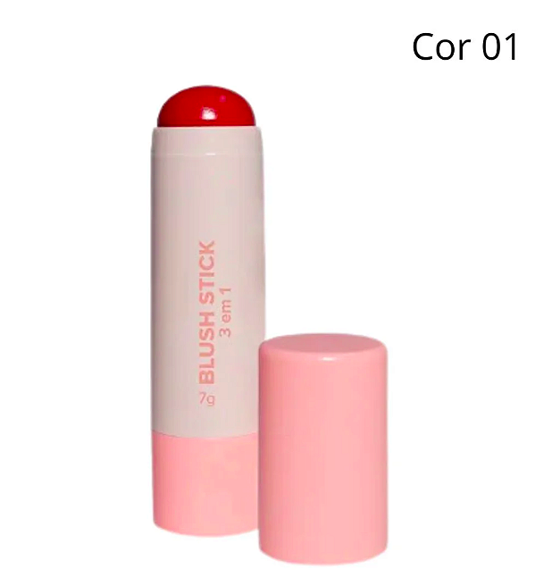 Blush Stick 3 em 1 Sombra, Batom e Blush (COR 01) - Miss Lary