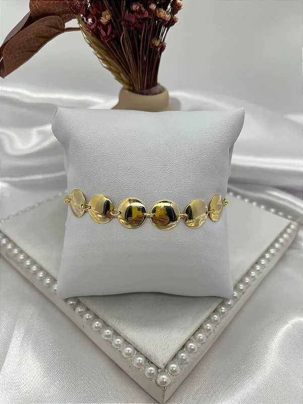 Pulseira Bolinha Lisa - Banhada a Ouro Flash