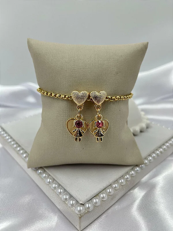 Pulseira Filhos Strass 2 Meninas