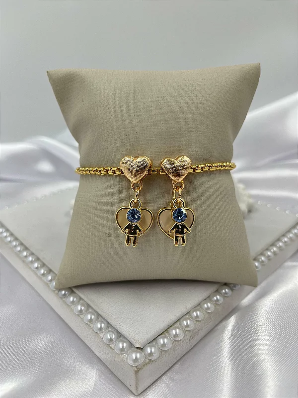 Pulseira Filhos Strass 2 meninos
