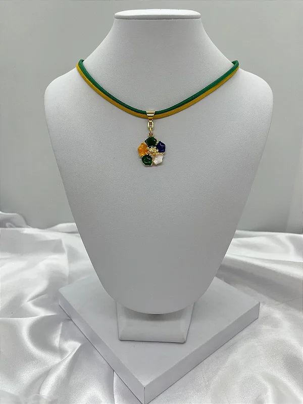 Choker Cordão Flor - Brasil