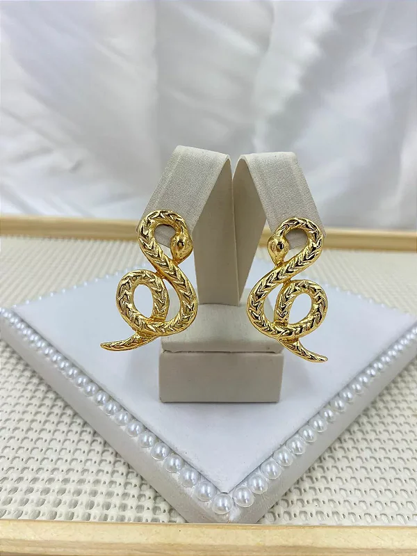 Brinco Folheado Serpente