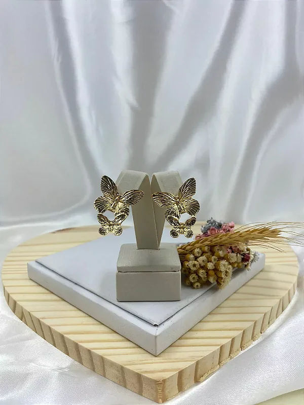 Brinco 2 Borboletas Douradas