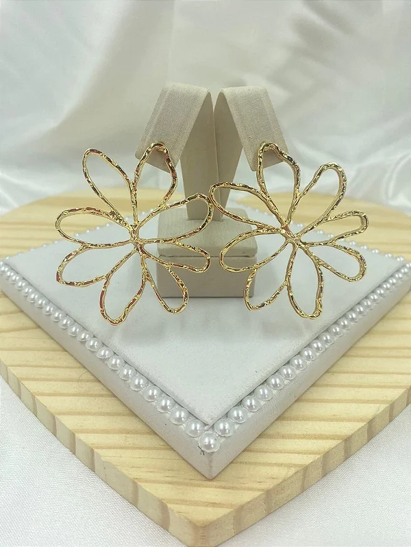 Brinco Folheado Flor