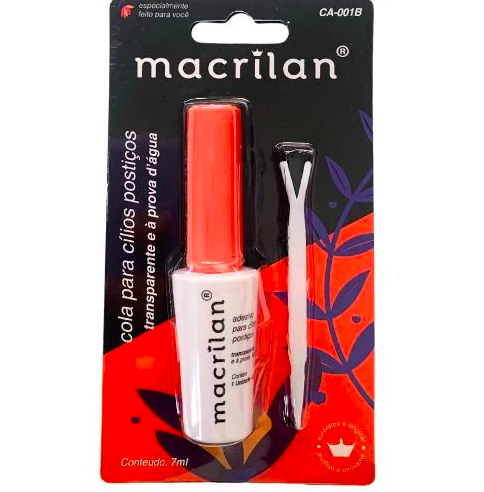 Cola Para Cílios Postiços Transparente em Blister - Macrilan
