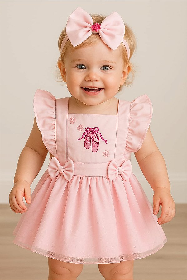 Romper com Tule Bailarina +Laço