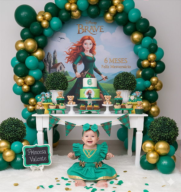 Jardineira Princesa Merida+Laço