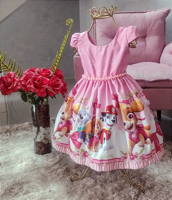 Vestido de Festa de Aniversario Patrulha Canina