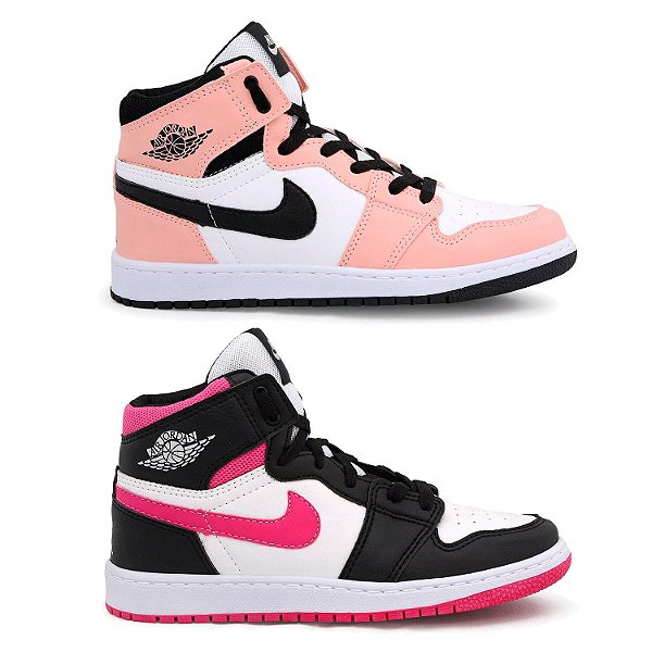 kit 2 pares de tênis Nike Cano Alto Air Jordan 1 Feminino - Torres Calçados
