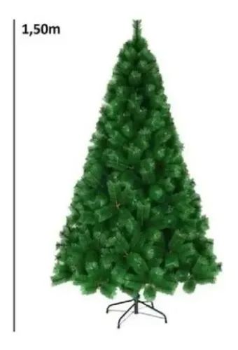 Árvore De Natal Pinheiro Verde Luxo 1,5m 260 Galhos Bem Cheia