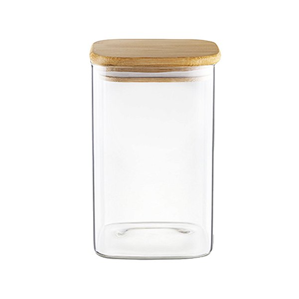 Porta Mantimento Vidro Borossilicato Quadrado 1200ml
