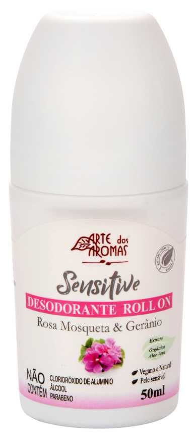 Desodorante Roll On Sensitive Rosa Mosqueta & Gerânio 50ml - Arte dos  Aromas