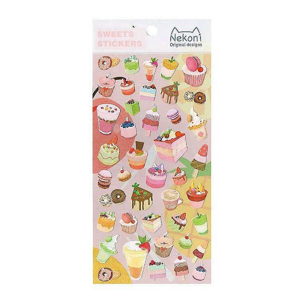 Adesivo Divertido Papel - Doces Nekoni