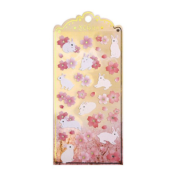 Adesivo Divertido Papel - Coelho Nekoni Sakura
