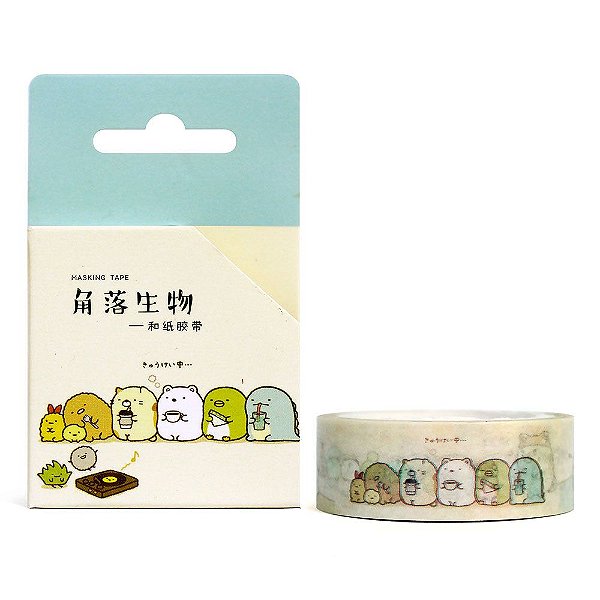 Fita Decorativa Washi Tape - Sumikko Gurashi Chá