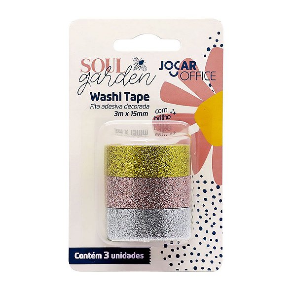Kit de 3 Washi Tapes Soul Garden Glitter