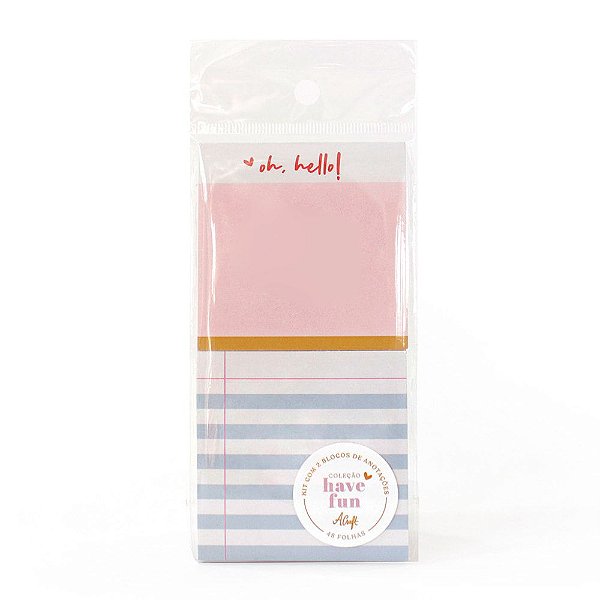 Kit com 2 Blocos de Anotação - Oh Hello Rosa